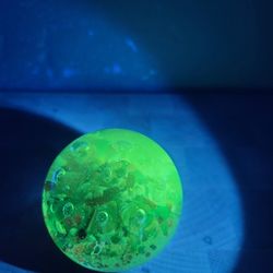 Village Millefiori  Art Glass Paperweight Murano Italy Controlled Bubbles 