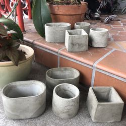 Small Concrete Flower Pots