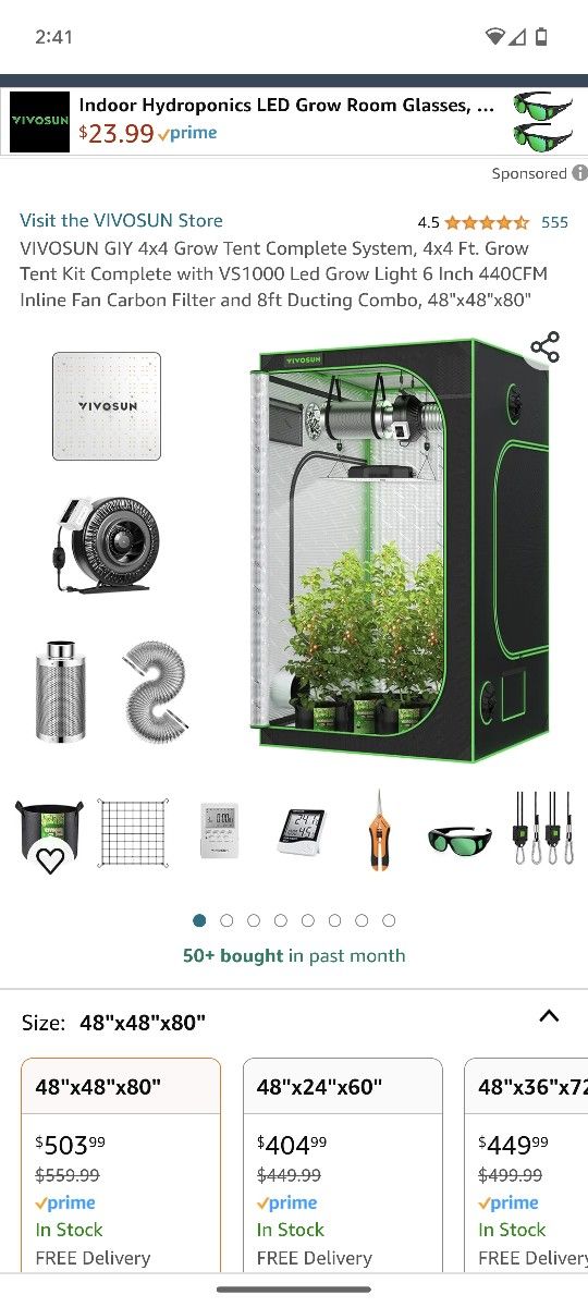 4x4 Grow Tent Combo