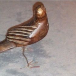 Hand Carved Wwood and Bone Bird  