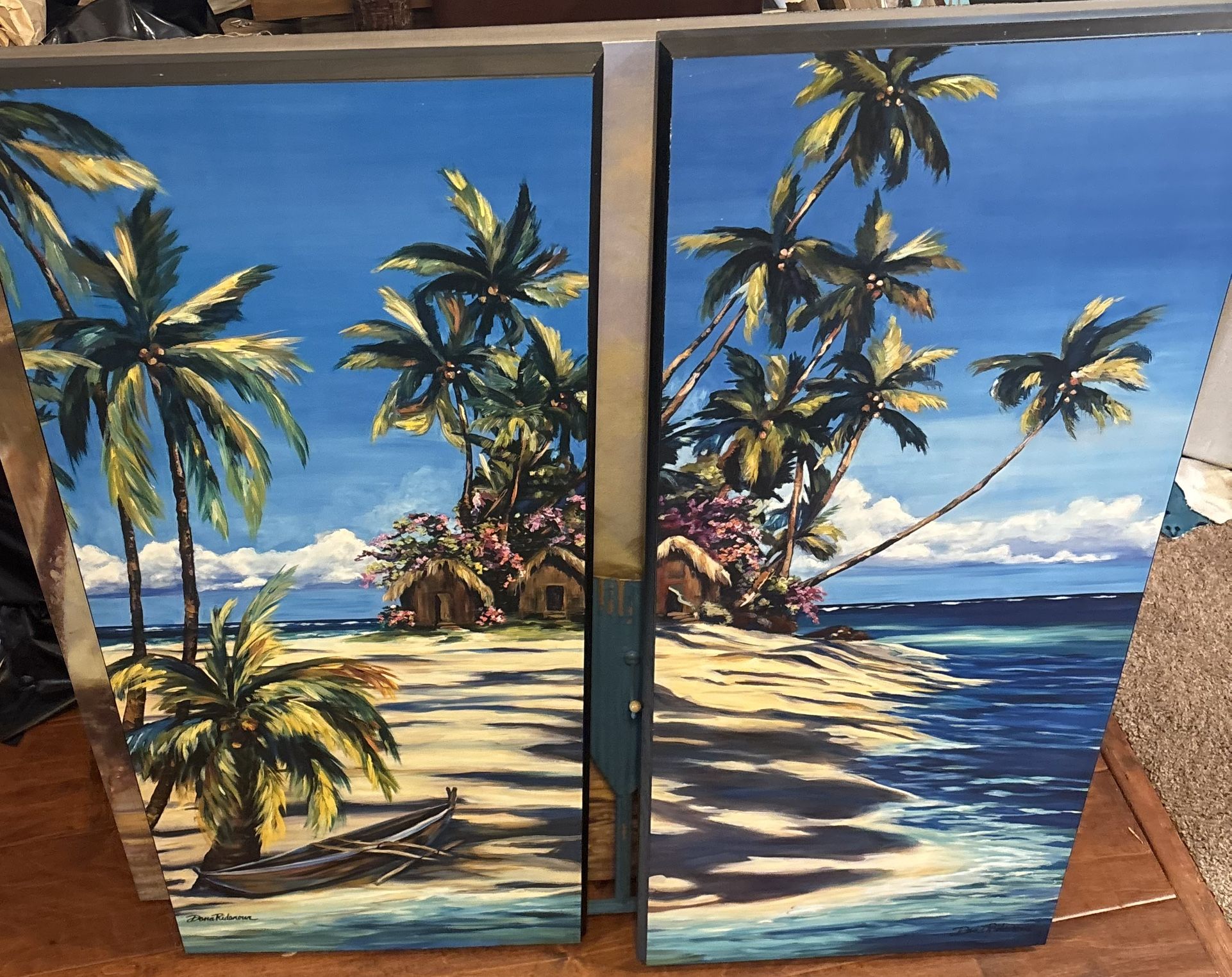 Palm Tree And Hut On The Ocean