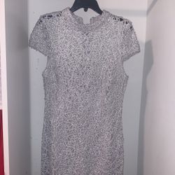 Premier Amour Silver Dress - Size 14