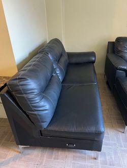 Black Leather Sofa sectional