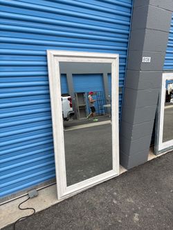 Large Floor Mirror White Wood Frame