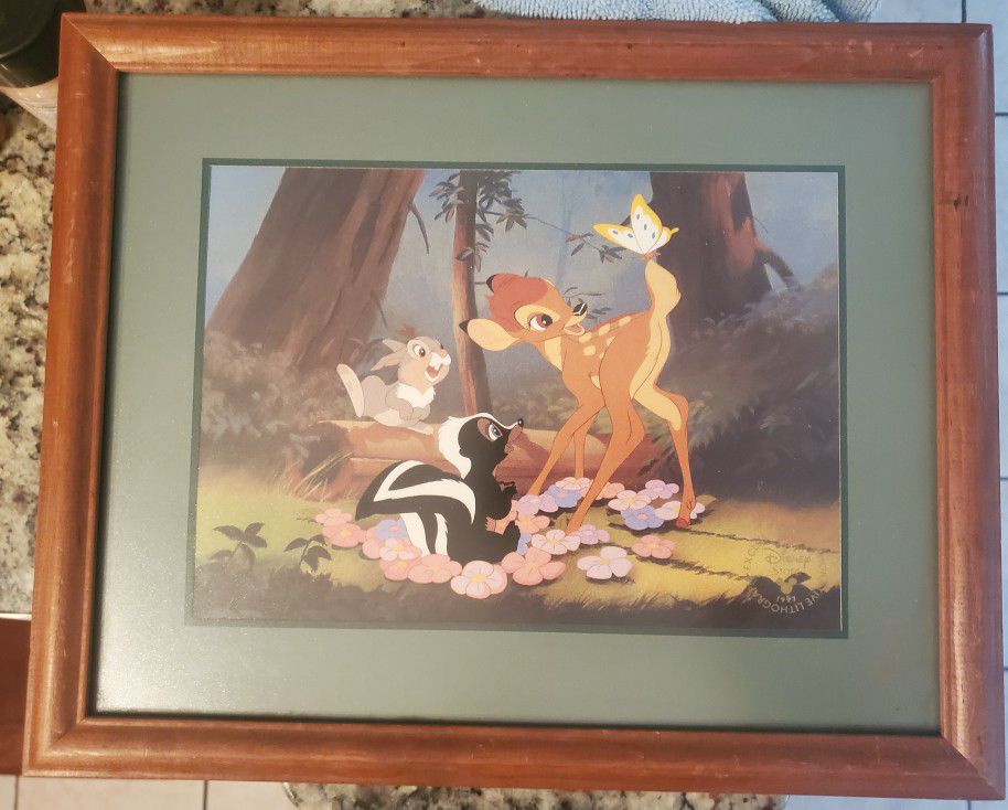 1997 Disney Bambi Lithograph 
