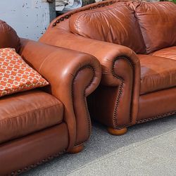 Leather Rawhide Couch, Love Seat, Arm Chair  Chair Set