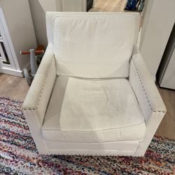 White Upholstered Armchair 