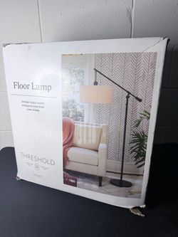 Threshold Floor Lamp Antique Bronze with Linen Shade