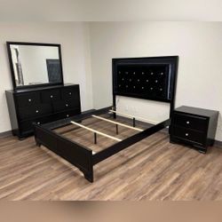 MICAH BLACK LED PANEL BEDROOM SET
