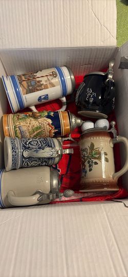 Vintage German Beer Stein Collection – West Germany – Gerz, SAHM, Rastal – Pewter Lids