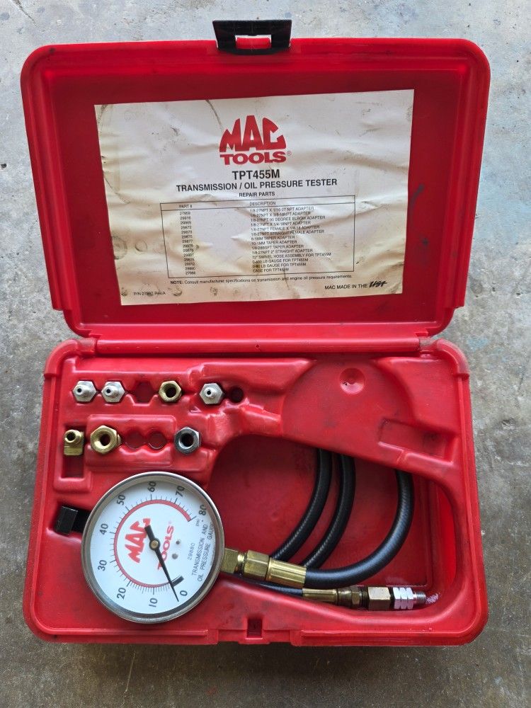 Mac Tools Transmission Oil Pressure Test Kit TPT455M