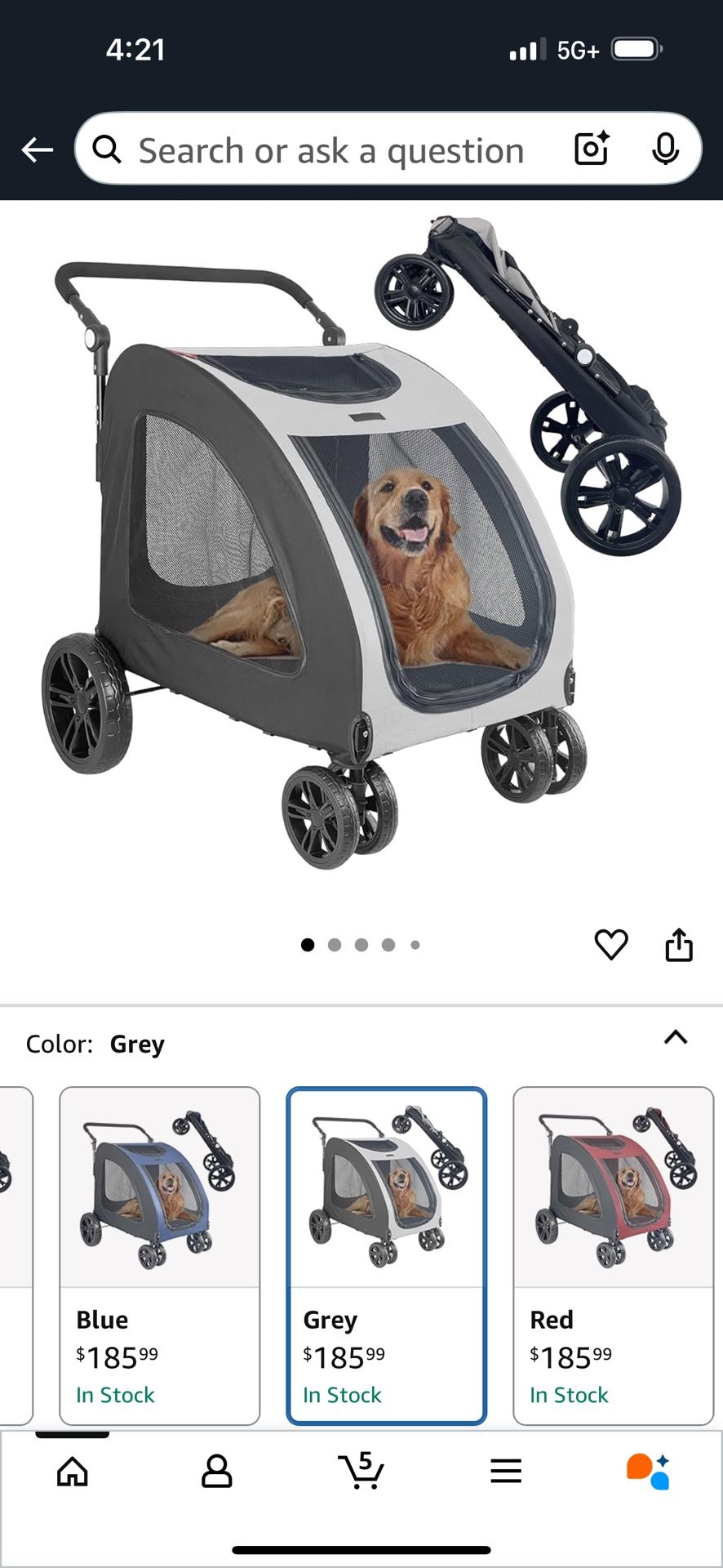 Pet Stroller, Jogger, Extra Large And Brand Spanking New