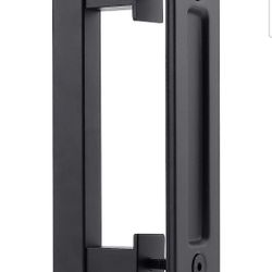 Tidorlou 12 Inch Sliding Barn Door Handle, Heavy Duty Black Pull and Flush Door Handle for Gate Garages Cabinet, Square
