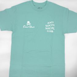 Anti Social Social Club x Neighborhood 911 Turbo Tee ASSC T-Shirt Teal Sz M