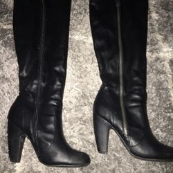 Beautiful Leather High Heeled Boots