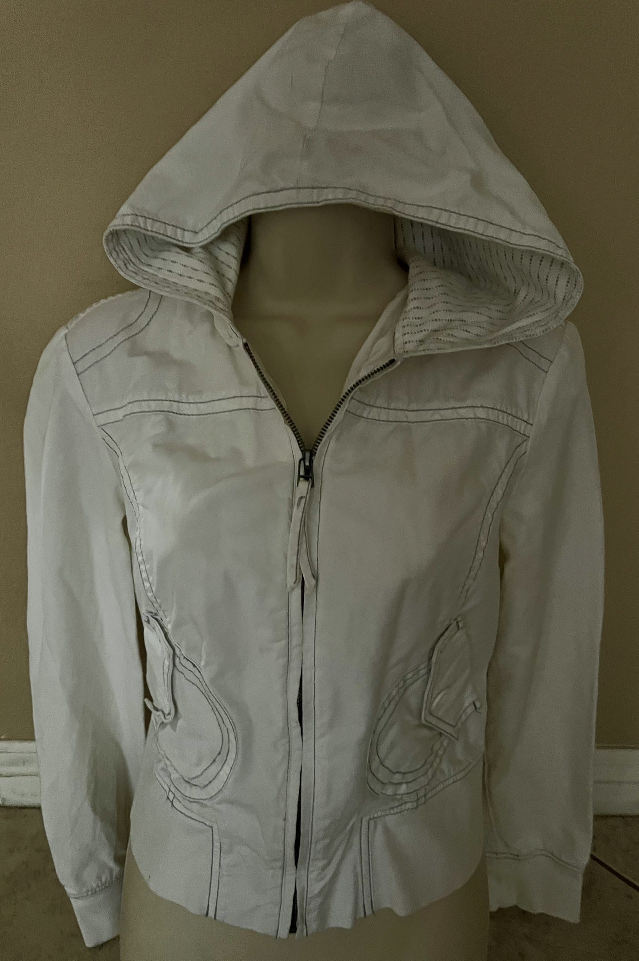 Aeropostle White Thin Bomber Jacket Large