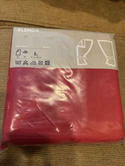 New in Package IKEA BLENDA Red (2) Curtain Drape Panels 55" x 69" 100% Cotton  