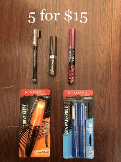 Rimmel Make Up Bundle: 3 Mascaras + 1 Brow Gel + 1 EyePencil + 1 Intense Lip Color: 5 for $15