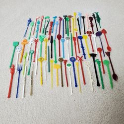 70 Different Vintage Swizzle Sticks From All Over