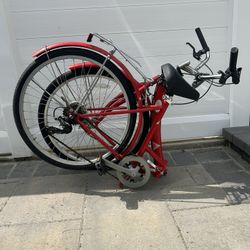 Red Iped Folding Bicycle 26” Wheel