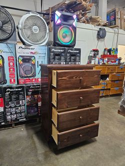 Dark Wood 4-Drawer Dresser