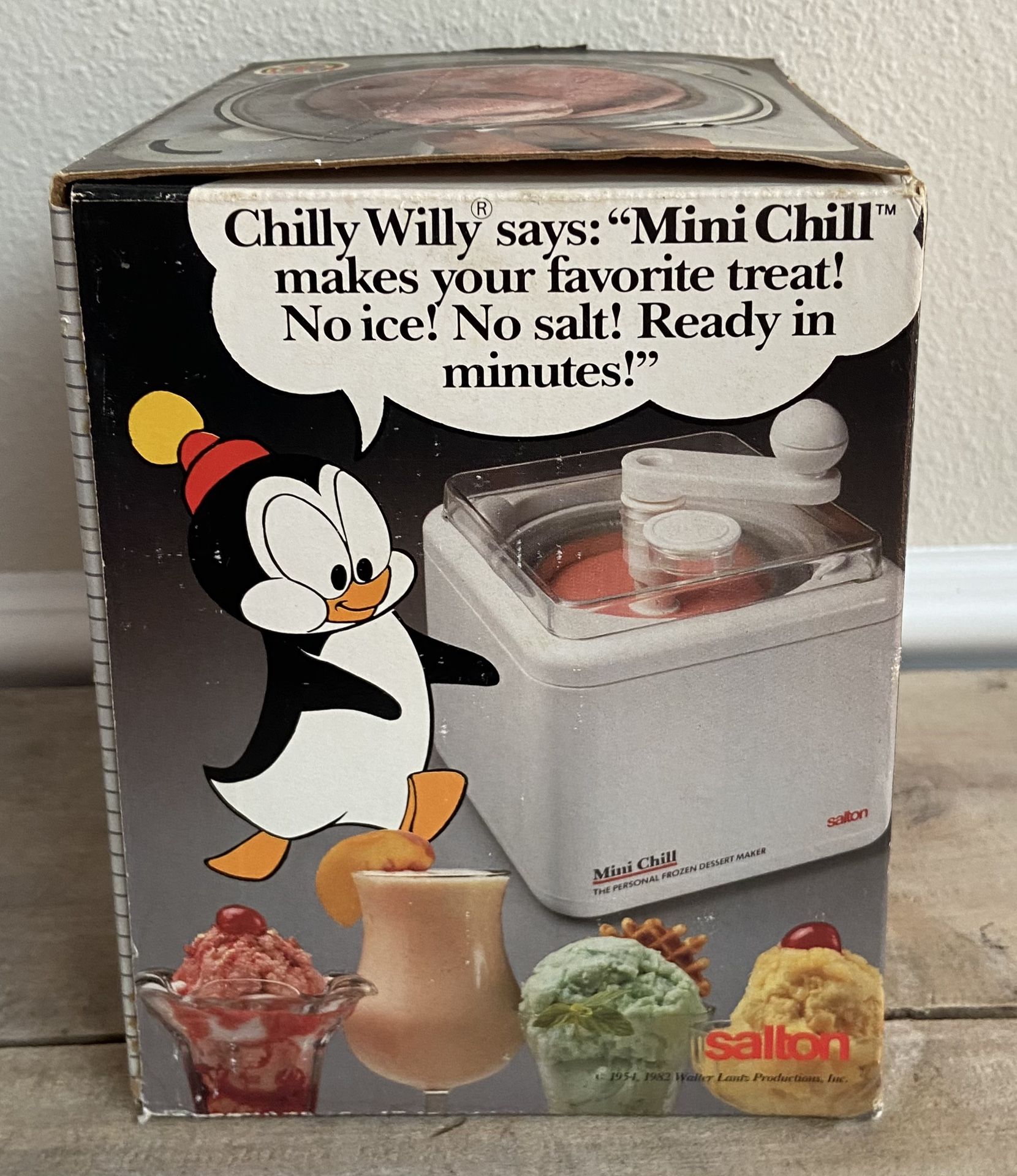 Vintage Salton Mini Chill Personal Frozen Dessert Ice Cream Maker Chilly Willy just $8 xox