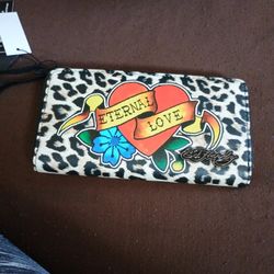 Ed Hardy Leather Wallet 