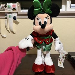 Christmas Minnie Mouse Plush Doll 15” Holiday Disney Store 2019