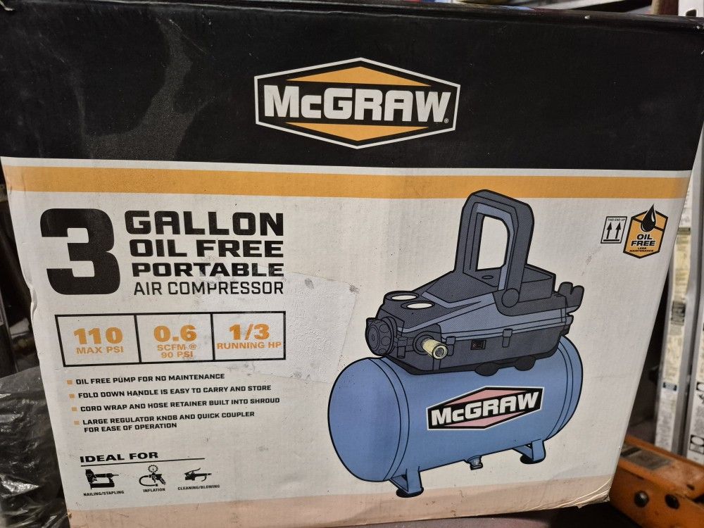 McGraw 3 Gallon, 110 PSI Hotdog Air Compressor