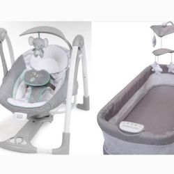 Ingenuity ConvertMe baby swing and Simmons kids bassinet with airwlow Mesh