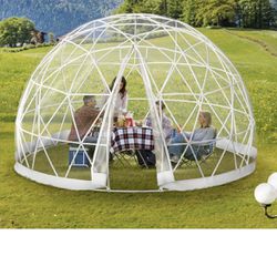  Greenhouse, 9.5FT Geodesic Dome, Garden Dome Bubble Tent Set with PVC Cover, Come with a Storage Bag and String Lights, Garden Dome Hou