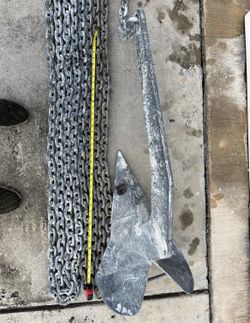 55 Pound Galvanized Anchor With Chain