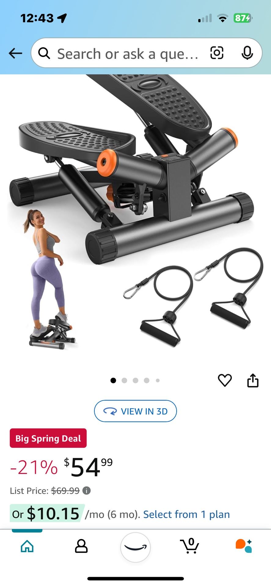 Digital Mini Stepper With Elastic Bands