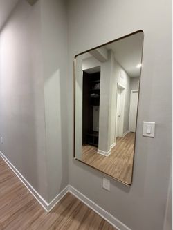 Large Gold Mirror (55” x 30”) – Modern Frame