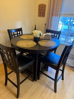 Counter-Height Dining Table + 4 Chairs – $150 OBO