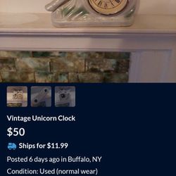 Vintage Unicorn Clock