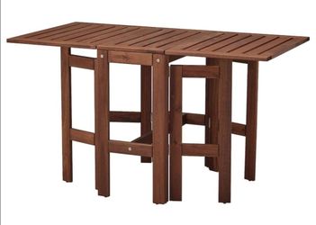IKEA ÄPPLARÖ Gateleg table, outdoor, brown stained