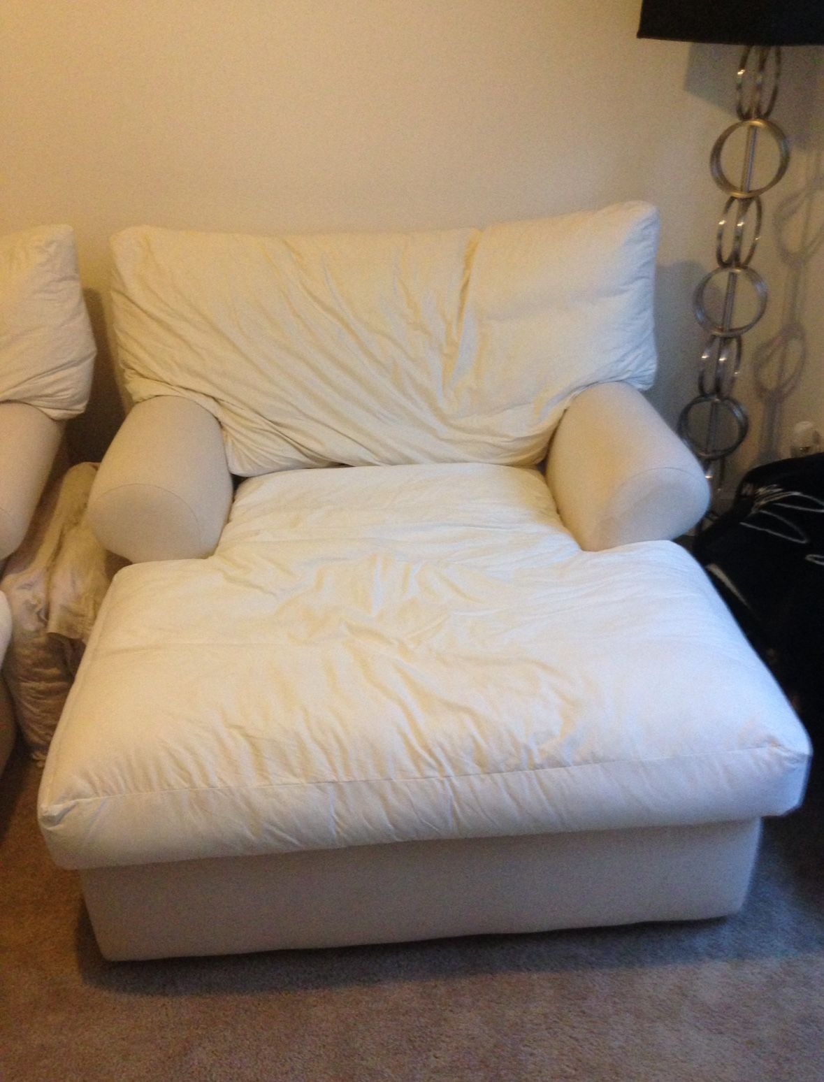 Set Of 2 Oversized T Cushion Lounge Chairs