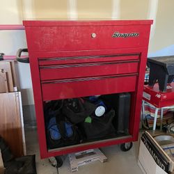 Snap On Tool Cart And Metal Blue Point Socket Rack