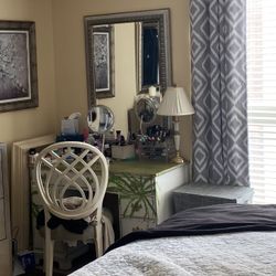 Desk With Chair And Mirror