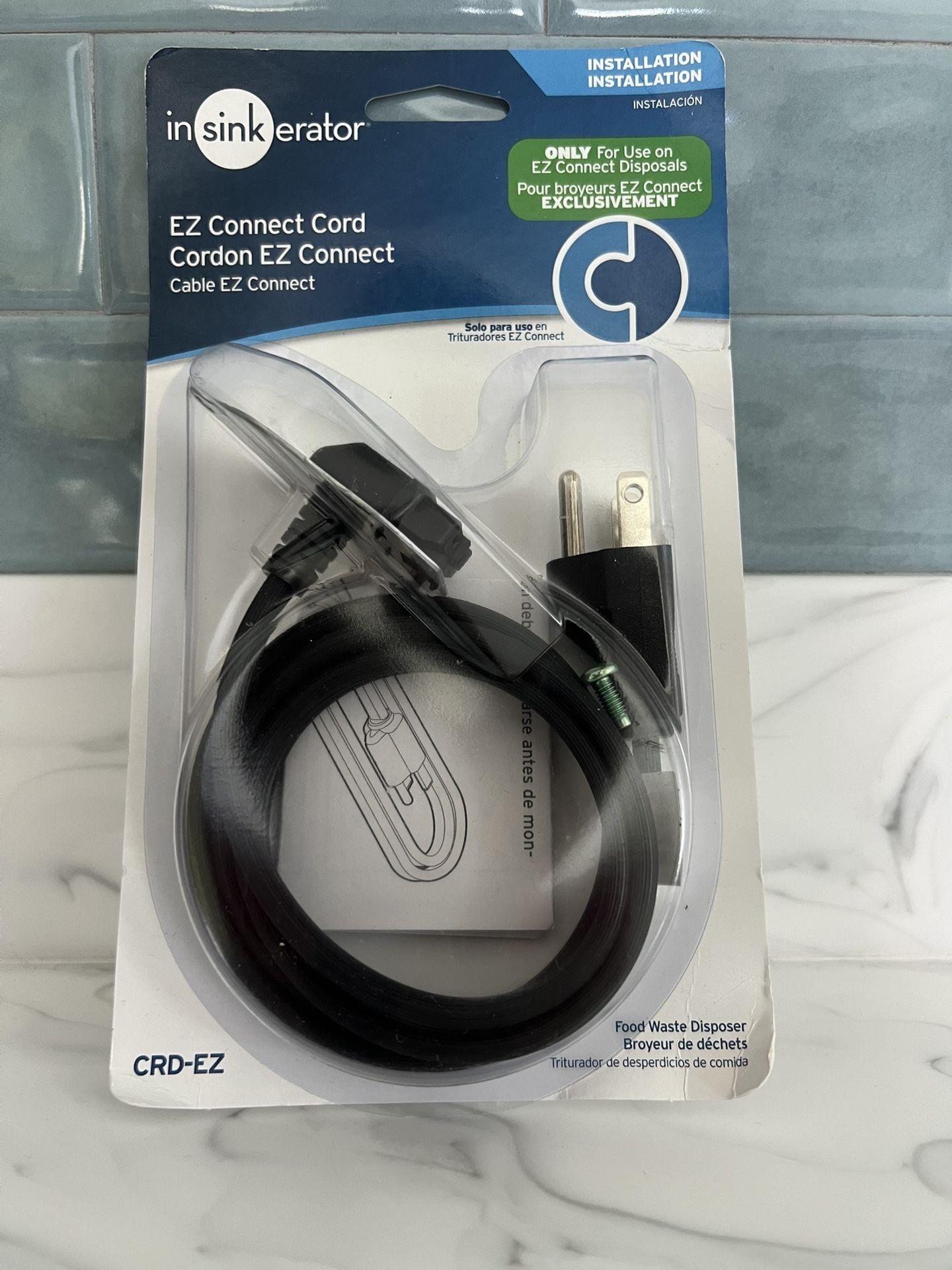 INSINKERATOR Garbage Disposal EZ Connect 3’ Power Cord for EZ Connect Power Cord