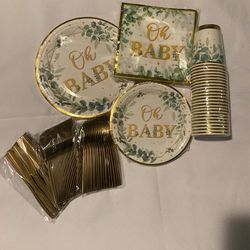 Oh Baby Baby Shower Plate Setting