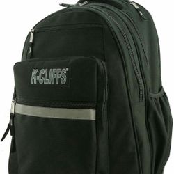 Heavy Duty Rolling Backpack Student School bag with Wheels Deluxe Trolley Bookbag Wheeled Daypack Multiple Pockets with Safety Reflective Stripe Black