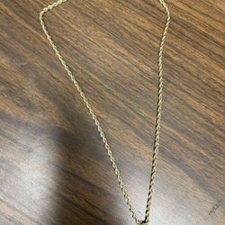 10K Semi Hollow Gold Chain With Cross