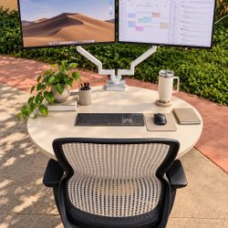 Herman Miller Corner Desk With Dual Monitor Holder 