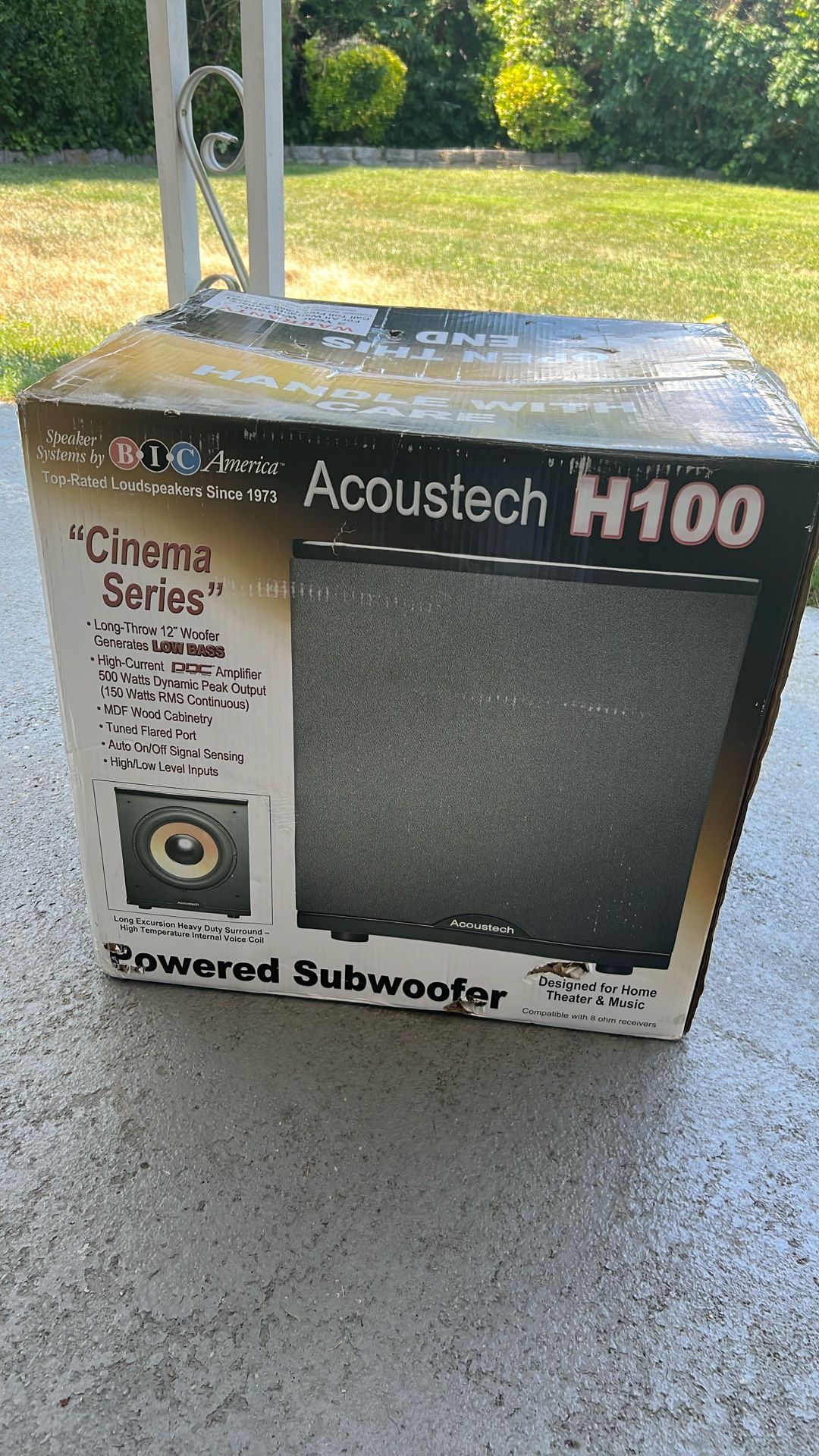 Acoustech H100 Powers Subwoofer New Sealed In Box