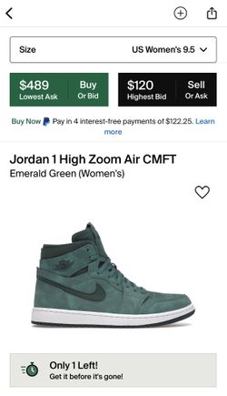 Jordan 1 High Zoom CMFT Emerald Green Size 9.5 Wmns 