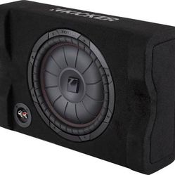 Kicker 48CVTDF122 Sealed downward-firing enclosure with 12" 2-ohm shallow-mount subwoofer