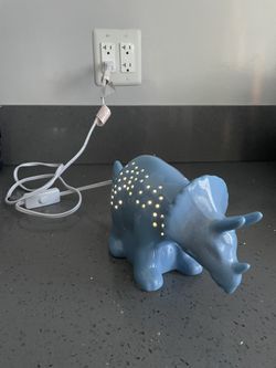 Pillowfort Blue Dinosaur Ceramic Nightlight Lamp