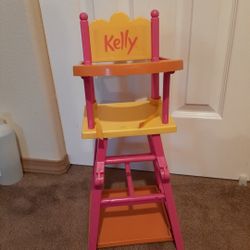 Kelly 16"  Doll Highchair Converts To Chair-desk